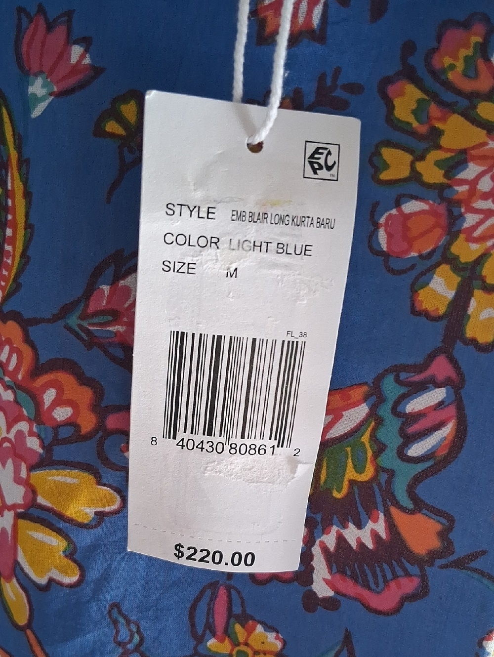Ro's Garden Blair Blue Floral Button-Front Midi Dress M - Picture 6 of 9